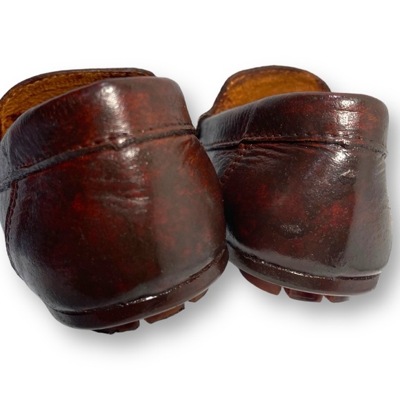 McCoy’s Boys Classic Leather Loafers Chocolate Brown Size 8 Rubber Sole - Picture 9 of 10